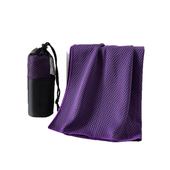 Fitnesz sport törölköző - hűsítő, nedvszívó, gyorsan száradó; poliészter, AB szál, sima szövés, 130 g/m² (polyester; AB yarn; plain weave; 130 g/m²)