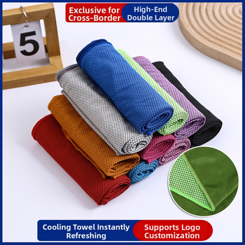 Sport törölköző hűtő funkcióval, 80% poliészter + 20% poliamid, 140 g, logó nyomtatva