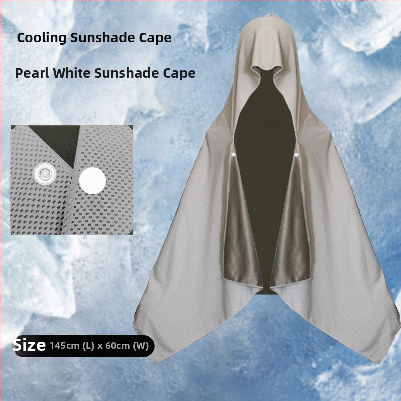 Kültéri sport törölköző kapucnival – hideg selyemből, gyors száradás, napvédelmi funkció, súly 170–200 g, sima szövés