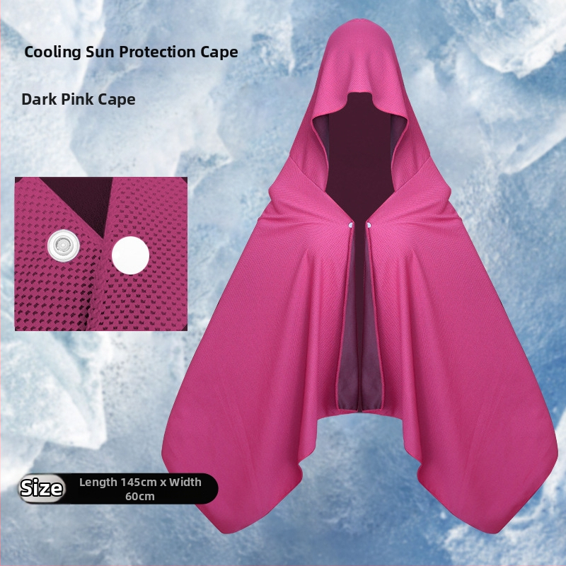 Kültéri sport törölköző kapucnival – hideg selyemből, gyors száradás, napvédelmi funkció, súly 170–200 g, sima szövés