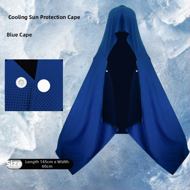 Kültéri sport törölköző kapucnival – hideg selyemből, gyors száradás, napvédelmi funkció, súly 170–200 g, sima szövés