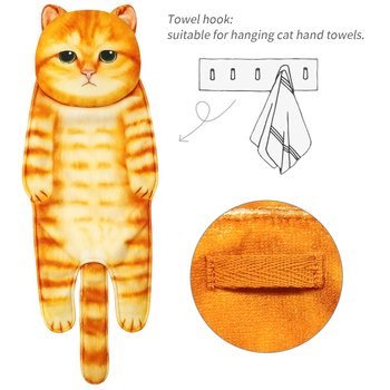 Macska témájú japán stílusú kéztörlő, élethű nyomtatás ultrafin rostokon, 150D, tömeg 100-120 g, testreszabható feldolgozás