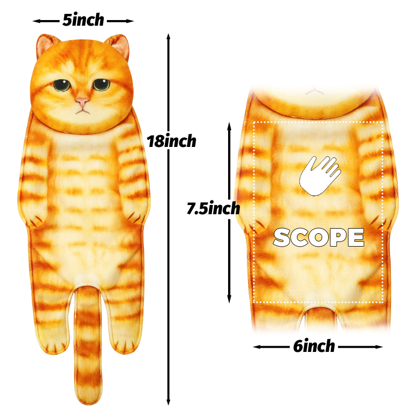 Macska témájú japán stílusú kéztörlő, élethű nyomtatás ultrafin rostokon, 150D, tömeg 100-120 g, testreszabható feldolgozás