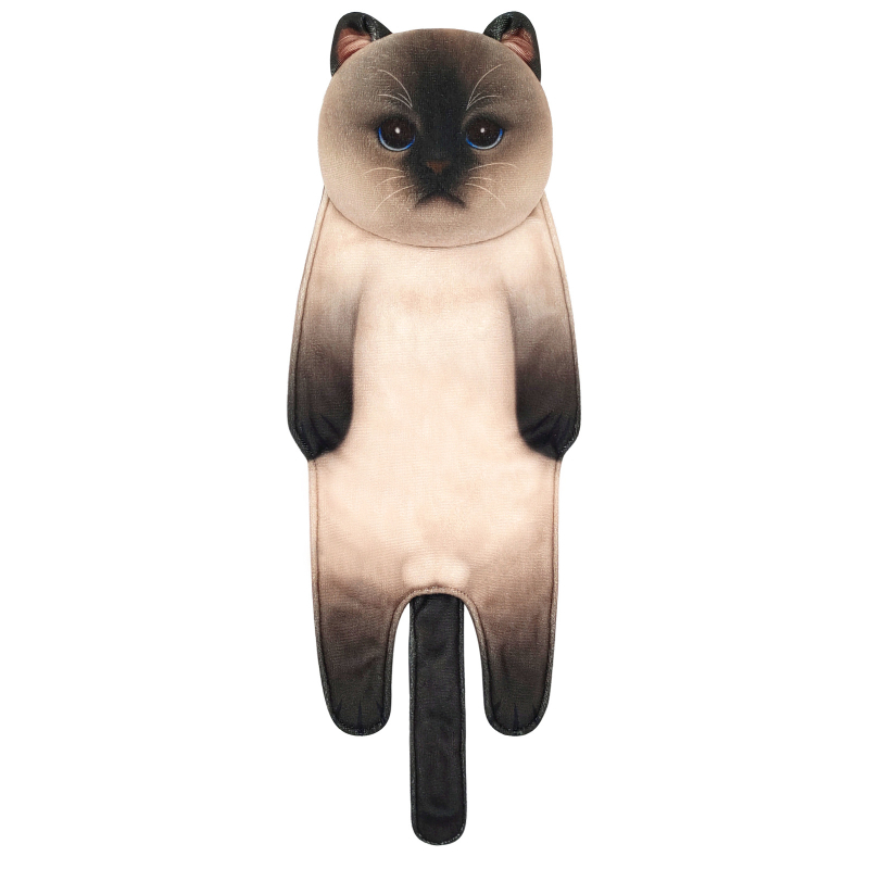 Macska témájú japán stílusú kéztörlő, élethű nyomtatás ultrafin rostokon, 150D, tömeg 100-120 g, testreszabható feldolgozás