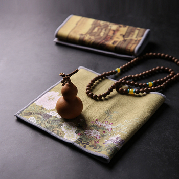 Arbatinės rankšluostis - japonų stilius, audinys, kilmė Dehua, pakuotė su padėklu