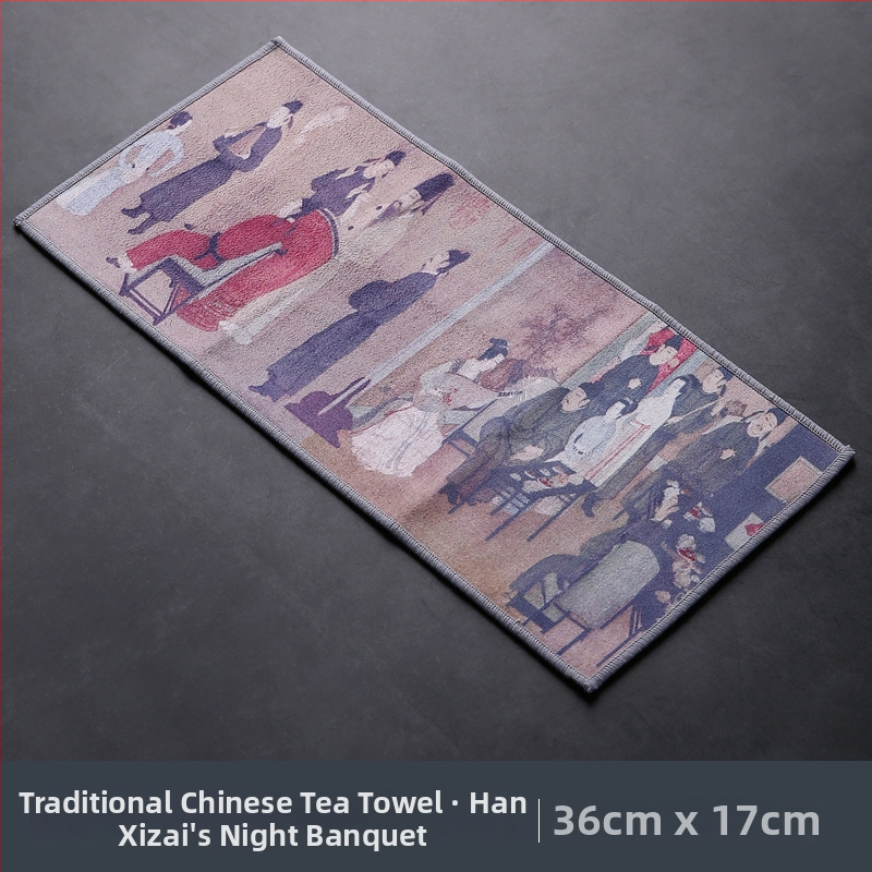 Arbatinės rankšluostis - japonų stilius, audinys, kilmė Dehua, pakuotė su padėklu