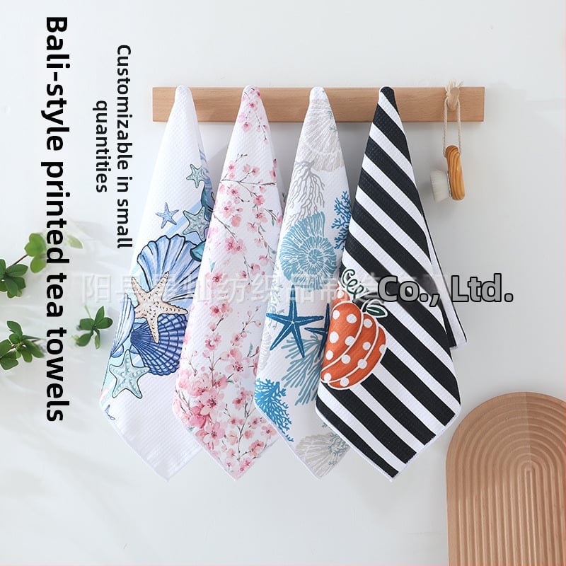 Nyomtatott konyhai törölköző – mikroszálas, 300gsm, 5–10 másodperces nedvszívó képesség, sima szövés