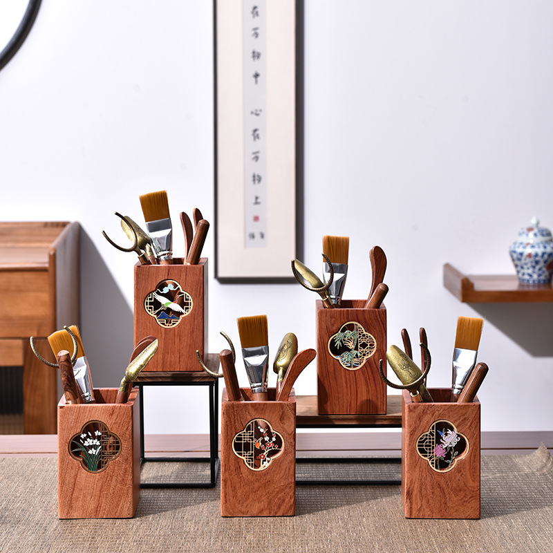 Ebony Kung Fu arbatos ceremonijos priedų rinkinys su padėklu — medžiaga: Ebony; įskaičiuota arbatos šaukštelis ir šepetys; svoris: 0,86 kg