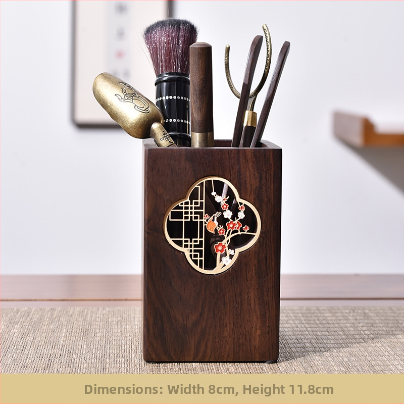 Ebony Kung Fu arbatos ceremonijos priedų rinkinys su padėklu — medžiaga: Ebony; įskaičiuota arbatos šaukštelis ir šepetys; svoris: 0,86 kg