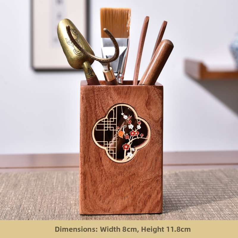 Ebony Kung Fu arbatos ceremonijos priedų rinkinys su padėklu — medžiaga: Ebony; įskaičiuota arbatos šaukštelis ir šepetys; svoris: 0,86 kg