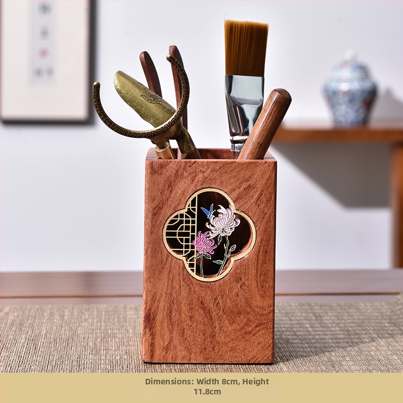 Ebony Kung Fu arbatos ceremonijos priedų rinkinys su padėklu — medžiaga: Ebony; įskaičiuota arbatos šaukštelis ir šepetys; svoris: 0,86 kg