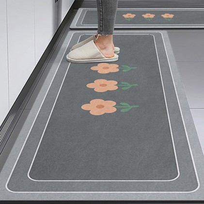 Set kuhinjskih prostirki od diatomita, protuklizne, otporne na mrlje i ulje, upijaju vodu, brzo suše, jednostavno održavanje, pravokutni dugi prostirke, minimalistički stil