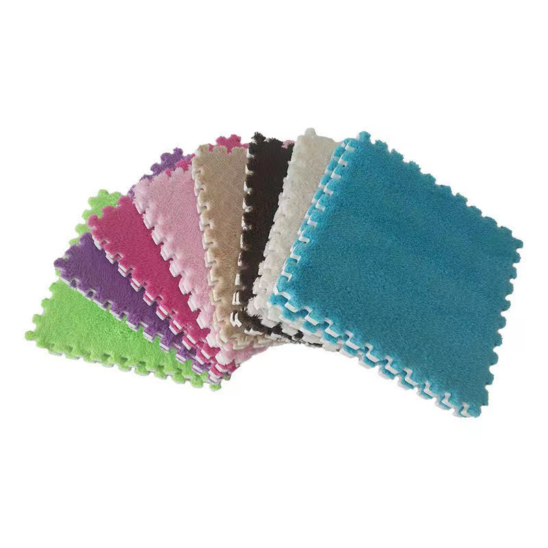 Patchwork pūkų EVA putų kilimėlis – neslidus, storas kvadratinis dėlionės kilimas, miegamajai, svetainei, balkonui