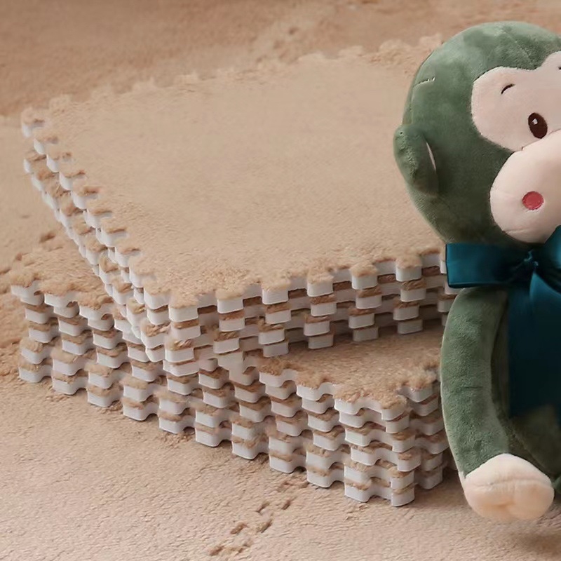 Patchwork pūkų EVA putų kilimėlis – neslidus, storas kvadratinis dėlionės kilimas, miegamajai, svetainei, balkonui