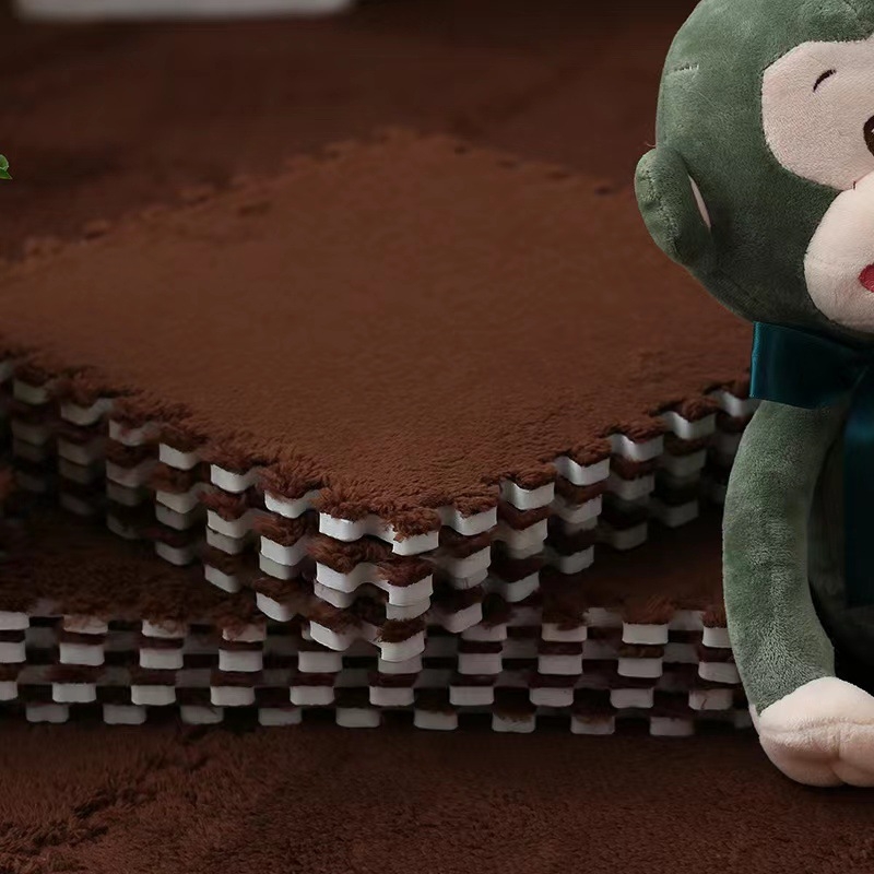 Patchwork pūkų EVA putų kilimėlis – neslidus, storas kvadratinis dėlionės kilimas, miegamajai, svetainei, balkonui