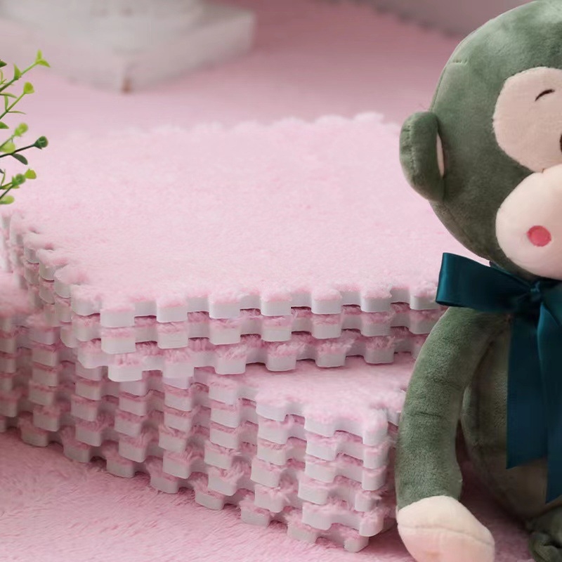 Patchwork pūkų EVA putų kilimėlis – neslidus, storas kvadratinis dėlionės kilimas, miegamajai, svetainei, balkonui