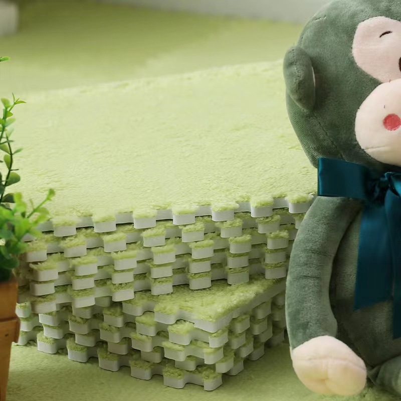 Patchwork pūkų EVA putų kilimėlis – neslidus, storas kvadratinis dėlionės kilimas, miegamajai, svetainei, balkonui