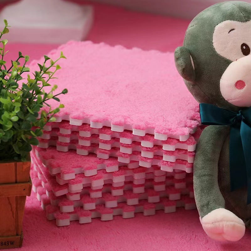 Patchwork pūkų EVA putų kilimėlis – neslidus, storas kvadratinis dėlionės kilimas, miegamajai, svetainei, balkonui