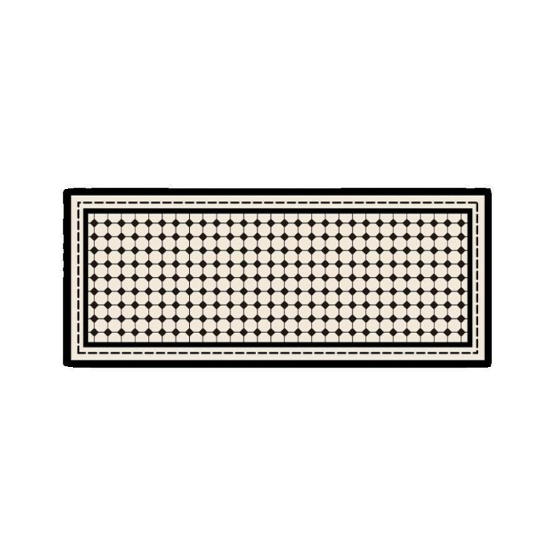 Covoraș de bucătărie, antiderapant, lavabil manual, formă pătrată, model cu dungi/geometric, material: țesătură tehnologică