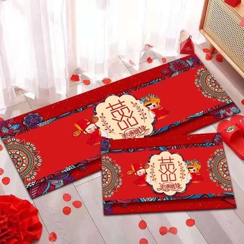 Covor dreptunghiular din poliester, finisaj imprimat și țesut, model desen animat, potrivit pentru living, dormitor sau hol, în stil chinezesc nou.