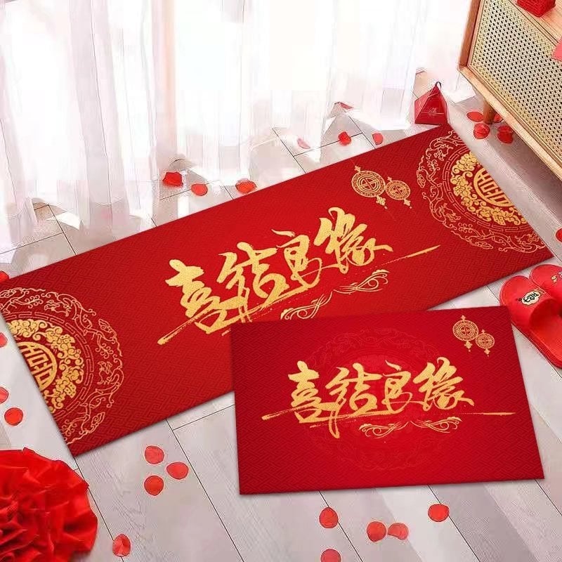 Covor dreptunghiular din poliester, finisaj imprimat și țesut, model desen animat, potrivit pentru living, dormitor sau hol, în stil chinezesc nou.