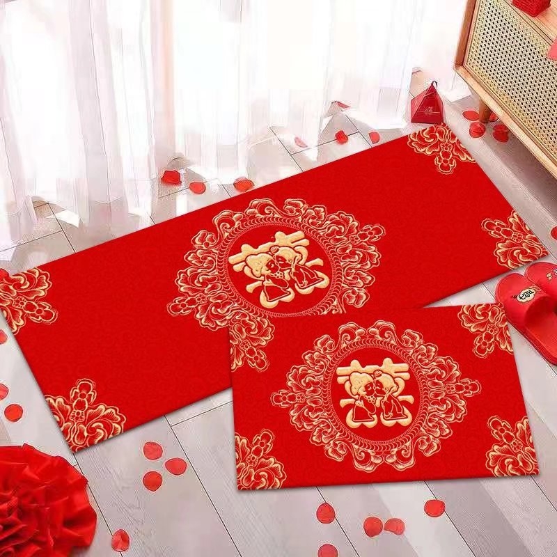 Covor dreptunghiular din poliester, finisaj imprimat și țesut, model desen animat, potrivit pentru living, dormitor sau hol, în stil chinezesc nou.