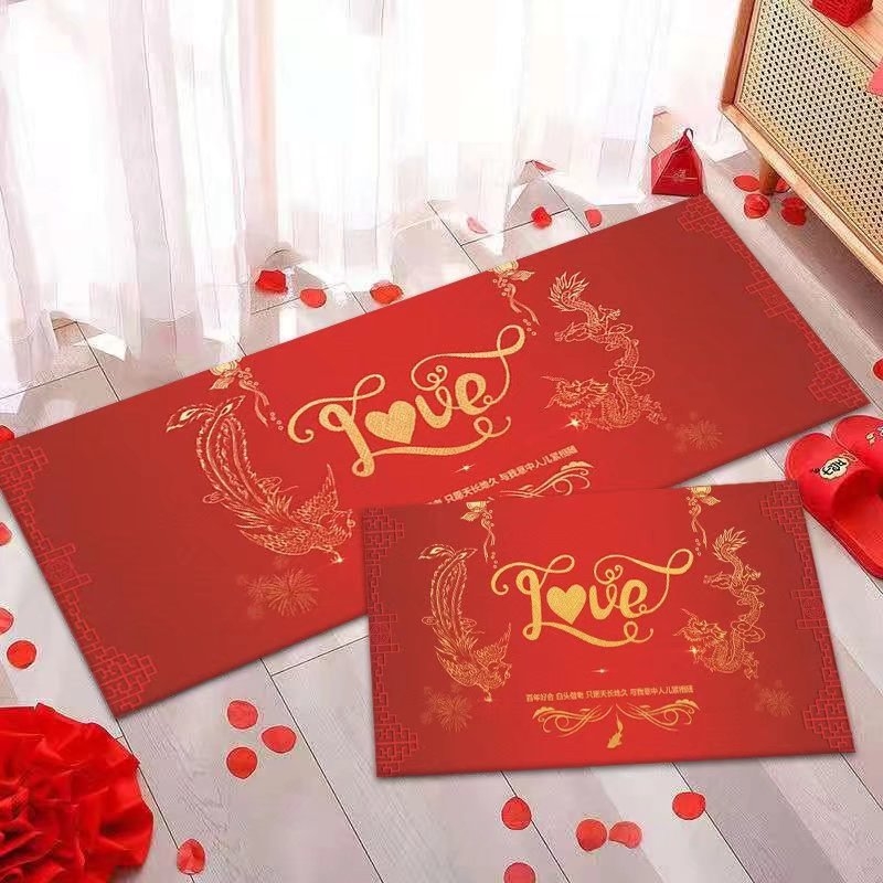 Covor dreptunghiular din poliester, finisaj imprimat și țesut, model desen animat, potrivit pentru living, dormitor sau hol, în stil chinezesc nou.