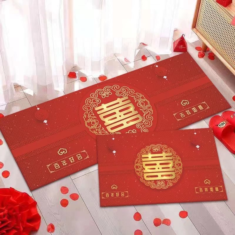 Covor dreptunghiular din poliester, finisaj imprimat și țesut, model desen animat, potrivit pentru living, dormitor sau hol, în stil chinezesc nou.