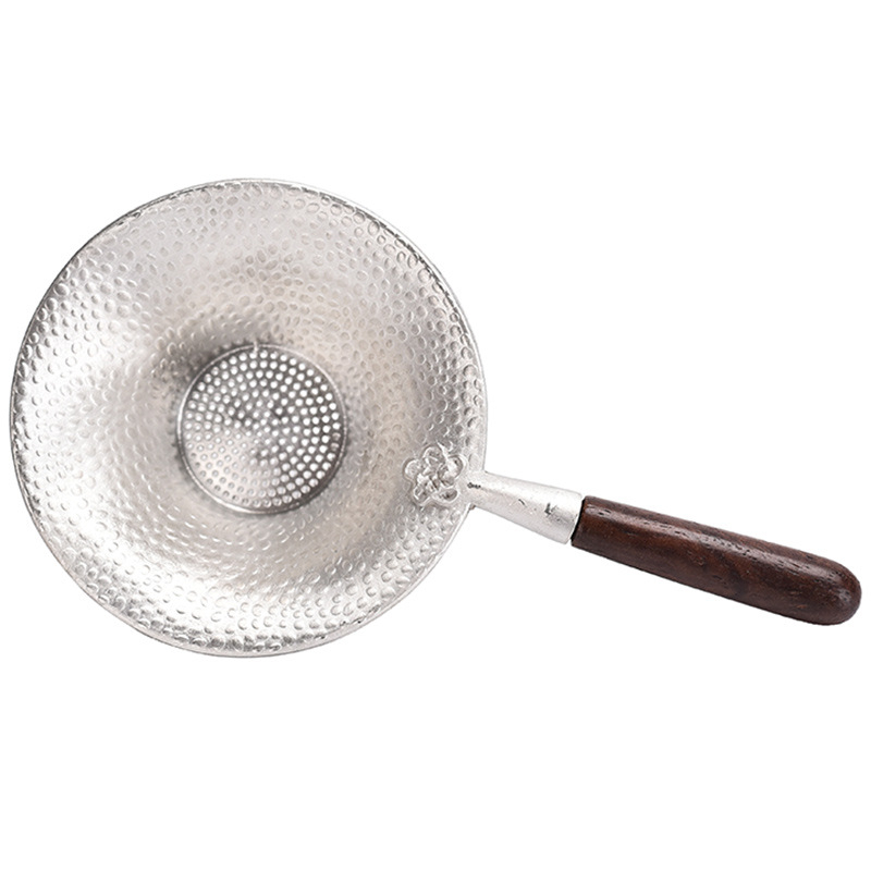 Japāņu stilā tējas filtrs ar koka rokturi no tin metāla