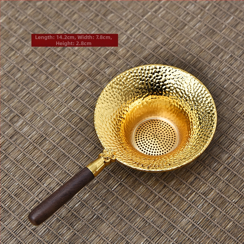 Japāņu stilā tējas filtrs ar koka rokturi no tin metāla