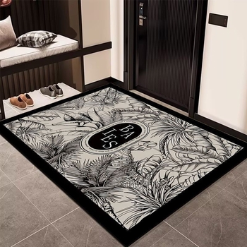 Zidi Carpet Prostirka za kupaonicu od diatomske gline, protuklizna, brzo sušenje, upija, četvrtastog oblika, geometrijski uzorak