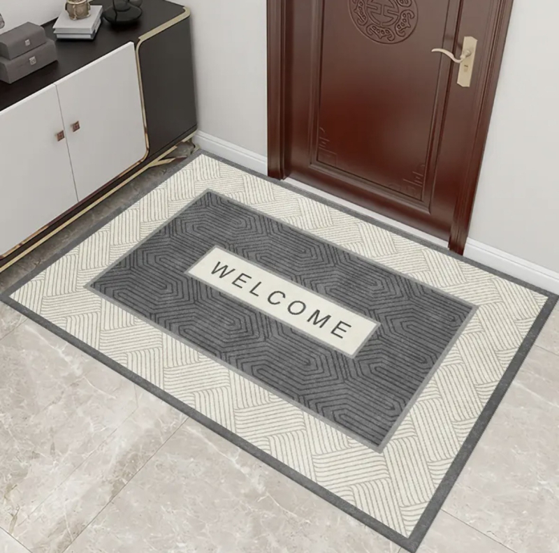 Zidi Carpet Prostirka za kupaonicu od diatomske gline, protuklizna, brzo sušenje, upija, četvrtastog oblika, geometrijski uzorak