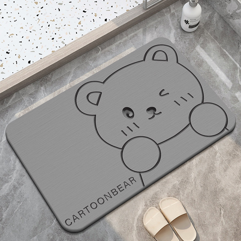 Covoraș de baie pentru picioare din diatomită, pătrat, model desen animat, din spumă, lavabil