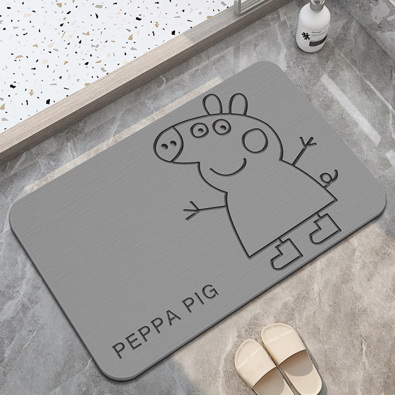 Covoraș de baie pentru picioare din diatomită, pătrat, model desen animat, din spumă, lavabil