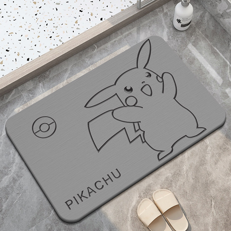 Covoraș de baie pentru picioare din diatomită, pătrat, model desen animat, din spumă, lavabil