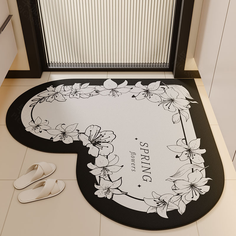 Kupaonska prostirka za pod, srcolasti uzorak, vanzemaljski oblik, strojno tkanje, periva