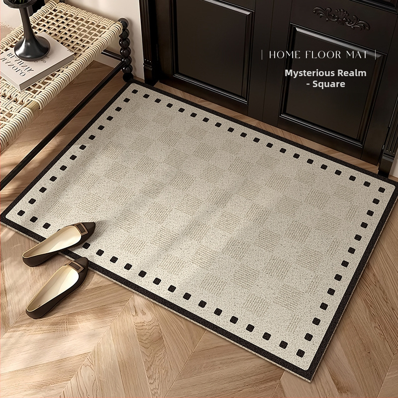 Ieejas paklājs ar stieples cilpu, reljēfs, ģeometriskais raksts, mazgājams, pielāgojams