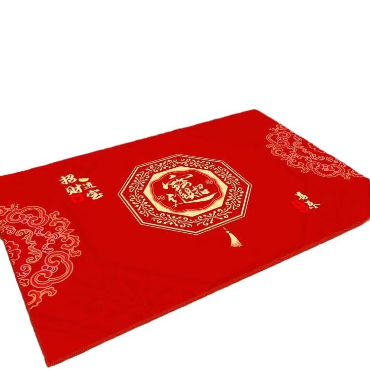 Ieejas paklājiņš ar bagātības motīvu, kristāla samts, kvadrātveida, drukāts, jauns ķīniešu stils