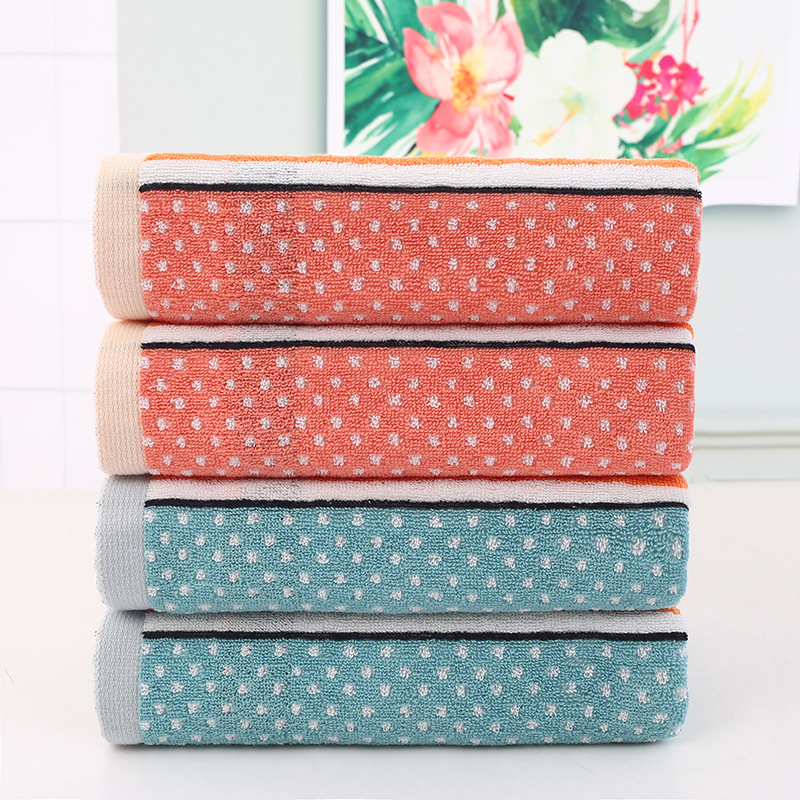 Guangying 100% pamut fürdőlepedő, 32s fonal, jacquard sík szövés, felvarrt, 140–170 g