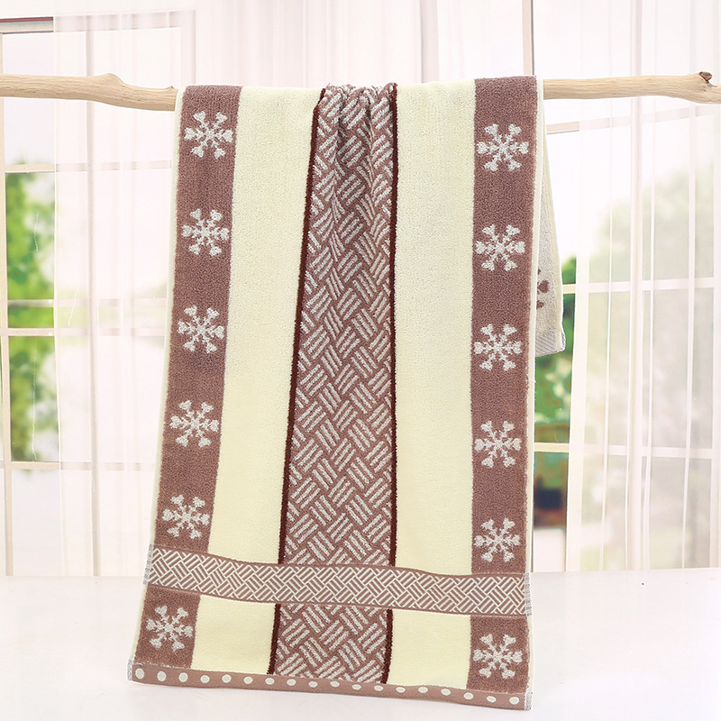 Guangying 100% pamut fürdőlepedő, 32s fonal, jacquard sík szövés, felvarrt, 140–170 g