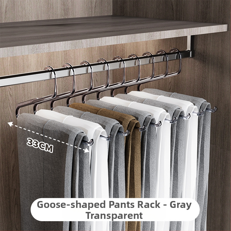 Kelnių laikiklis drabužių spintai su ištraukiamu mechanizmu, PP medžiaga, pakuotėje 50 vnt., nepriklausomas gamintojas, spausdintas logotipas