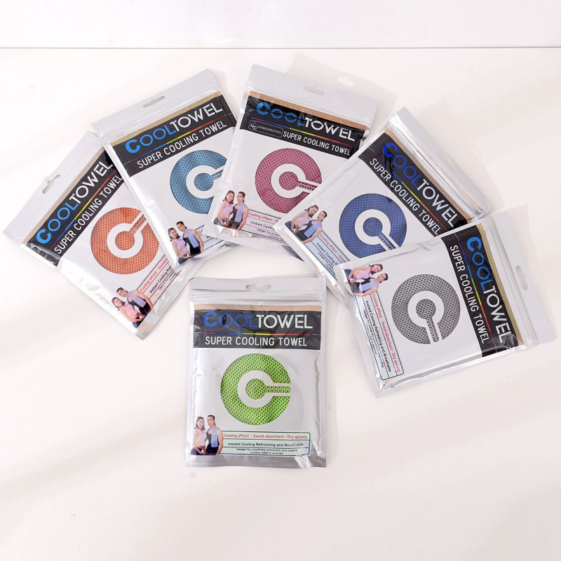 Hűsítő sporttörölköző, gyorsan száradó, 60 g, Jacquard pamut, logó nyomtatás elérhető