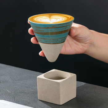 Leaf keramikinis akmens puodelis kavai, Kiln Change modelis, šviesus prabanga retro stilius, pritaikomas
