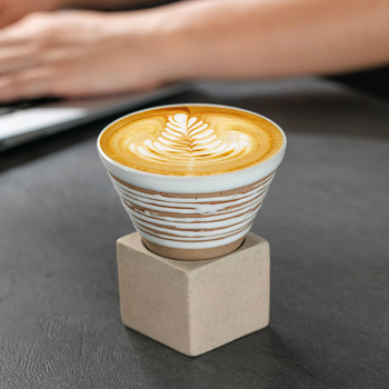 Leaf keramikinis akmens puodelis kavai, Kiln Change modelis, šviesus prabanga retro stilius, pritaikomas