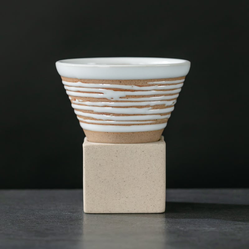 Leaf keramikinis akmens puodelis kavai, Kiln Change modelis, šviesus prabanga retro stilius, pritaikomas