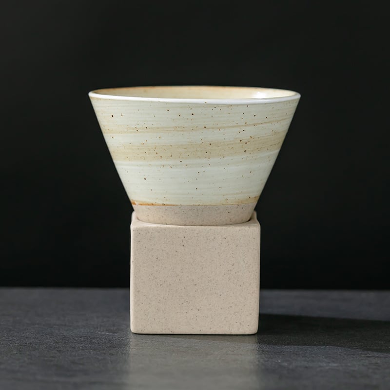 Leaf keramikinis akmens puodelis kavai, Kiln Change modelis, šviesus prabanga retro stilius, pritaikomas