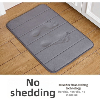 Vannas istabas paklājiņš no pūkaina auduma ar pretslīdēšanas virsmu, absorbējošs un mazgājams, taisnstūra formā, piemērots guļamistabai, vannas istabai un virtuvei