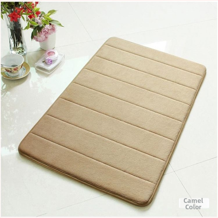 Vannas istabas paklājiņš no pūkaina auduma ar pretslīdēšanas virsmu, absorbējošs un mazgājams, taisnstūra formā, piemērots guļamistabai, vannas istabai un virtuvei