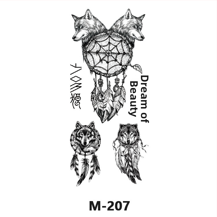 3D tetovējumu uzlīme pusrokai ar tīģera, vilka un brieža motīviem; ūdens pārneses druka; pielāgojama; ar logotipu drukātu; pusautomatizēta ražošana