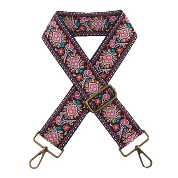 Λουρί ώμου για τσάντες, πολυεστέρας, μοτίβο λουλουδιών, εθνικό στυλ, ρυθμιζόμενος ιμάντας crossbody